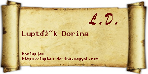 Lupták Dorina névjegykártya